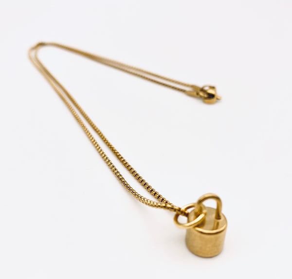 Gold Pad lock necklace